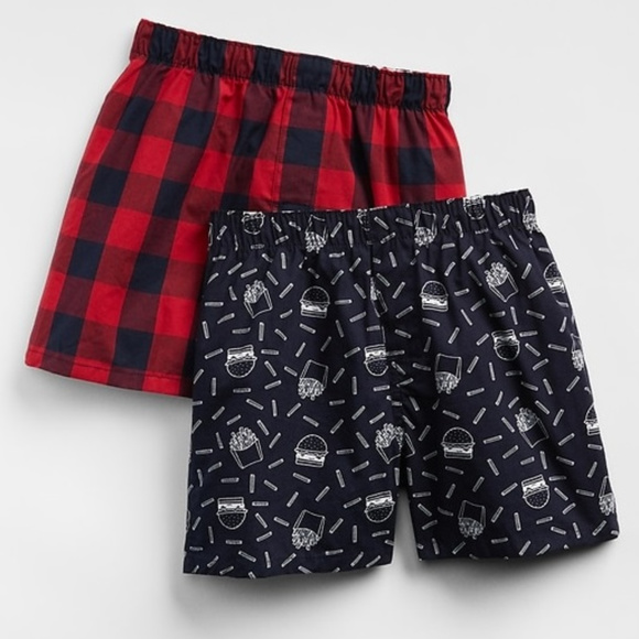 Plaid Set Of 4 Boxer Briefs Underwear 10-11 Gap Kids Boys Large Nwt